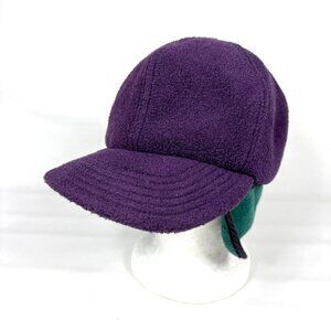 VTG Dorfman Pacific Purple Fleece w/Ear Neck Flap Cap Hat Made USA Adult Med 22"